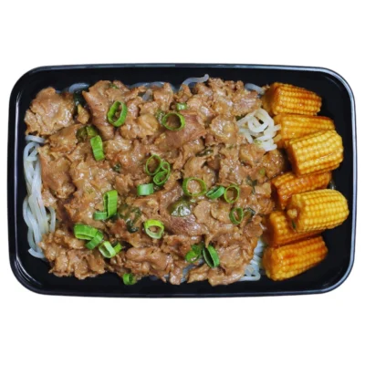 Mongolian Beef over Sweet Potato Noodles