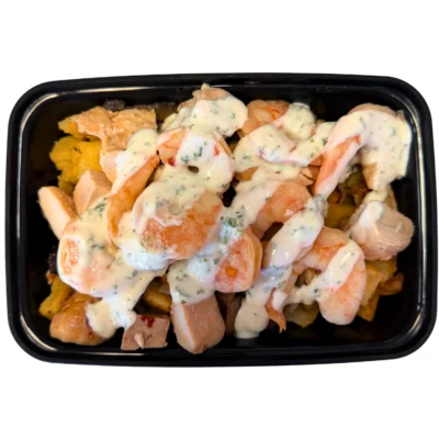 Bourbon Chicken and Shrimp Skillet
